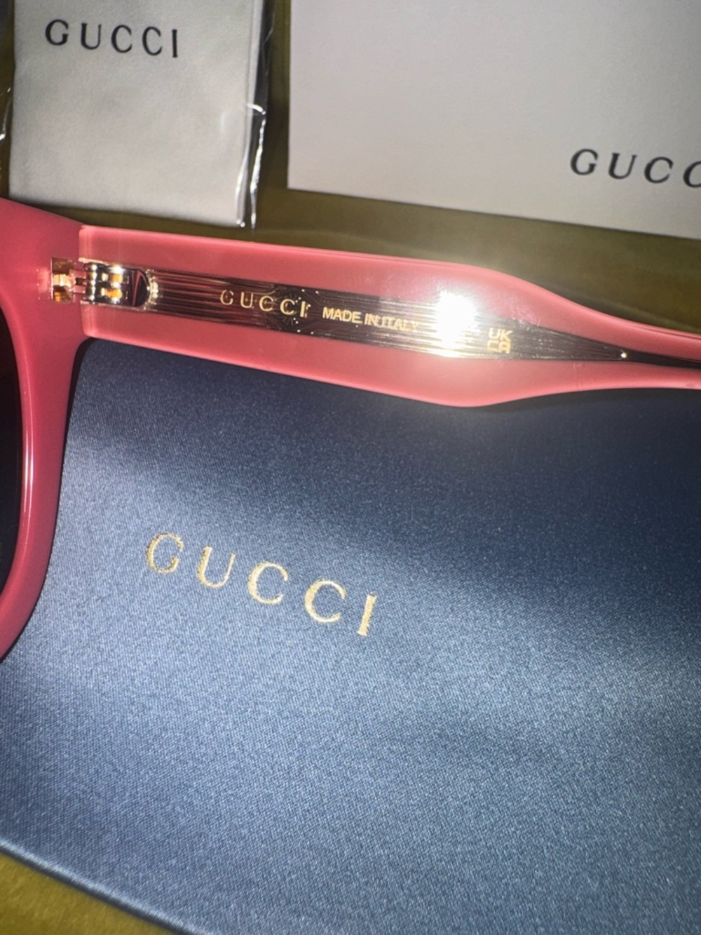 Gucci Women's Pink Cat-Eye Sunglasses - Dust Bag & Pouch - Stunning 🌺 - Picture 5 of 8